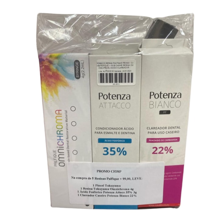 Resina Palfique Promo: Compre 5 Palfique + 99,00 Ganhe Resina Omnichroma+Pincel+Acido+Clareador