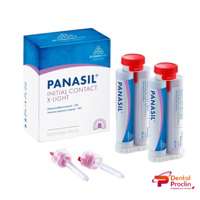 Silicone de Adição Panasil Initial Contact Light Normal Pack + Extras Pontas Misturadoras - Ultradent  Validade: 09/26