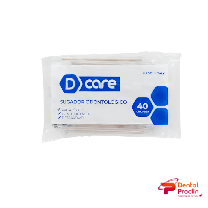 Sugador Odontológico Descartável com 40 Unidades - D Care