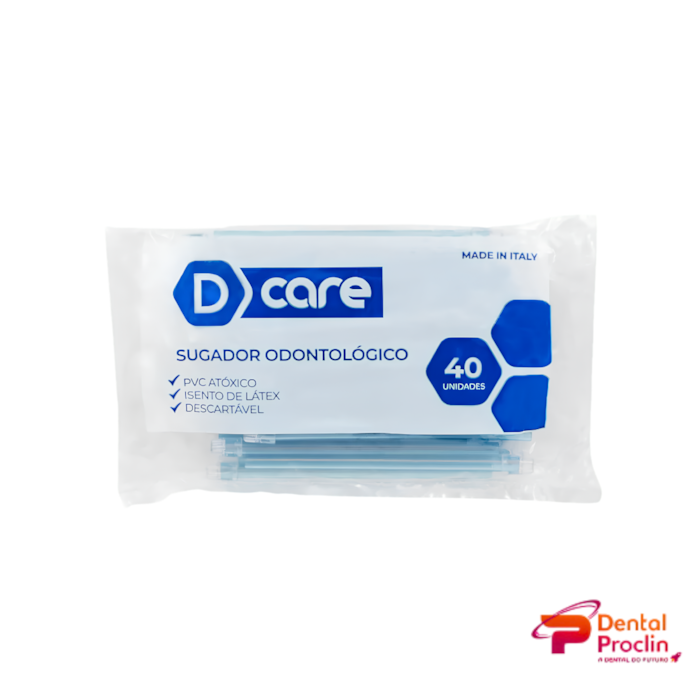 Sugador Odontológico Descartável com 40 Unidades - D Care
