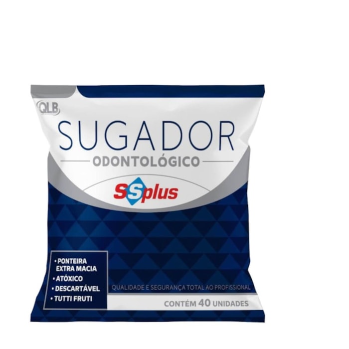 Sugador Odontológico Descartável com 40 Unidades - SSPlus