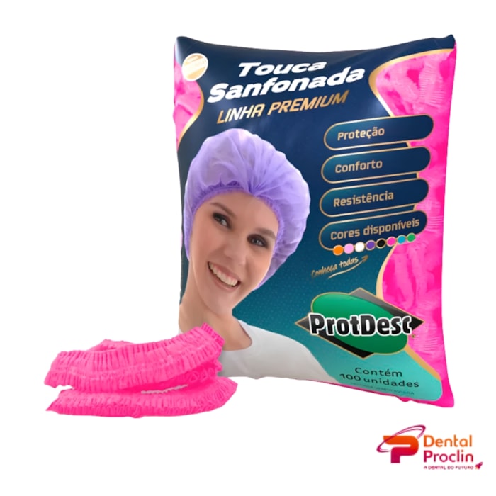 Touca Descartável Sanfonada Coloridas - Protdesc