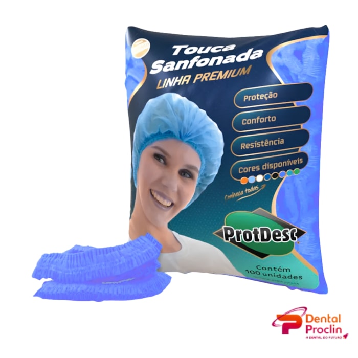 Touca Descartável Sanfonada Coloridas - Protdesc