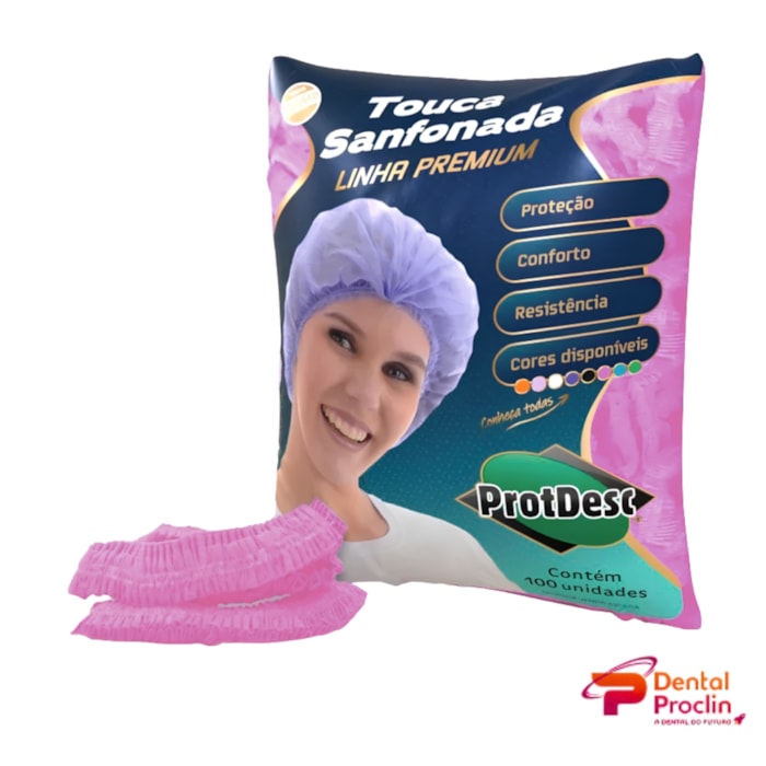 Touca Descartável Sanfonada Coloridas - Protdesc