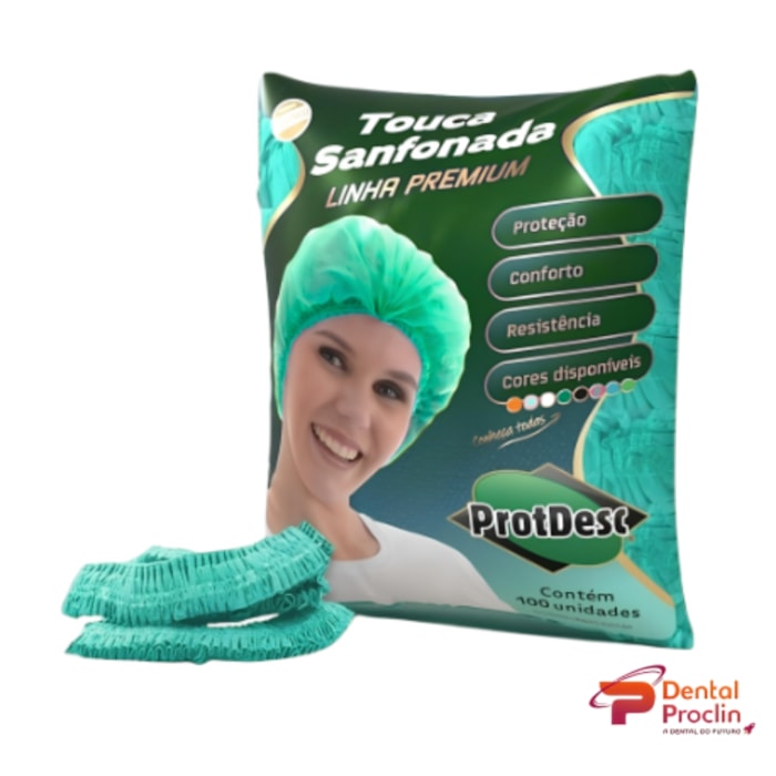 Touca Descartável Sanfonada Coloridas - Protdesc Validade: 10/26