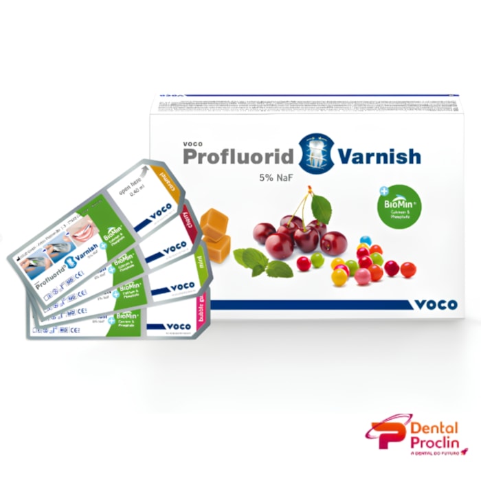Verniz de Flúor Profluorid Varnish + Biomin 48 Doses Únicas - Voco